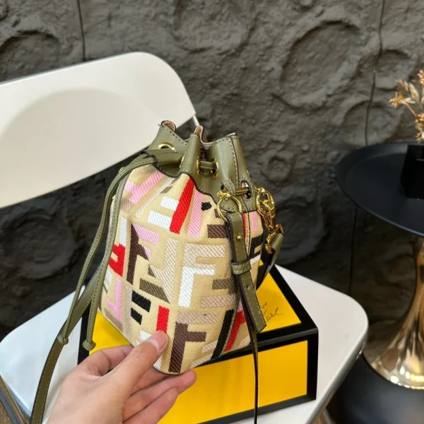 FDM2-00f714f496eb.webp Fendi Mon Tresor Canvas Mini Bag With Ff Embroidery Multicolour 14Cm