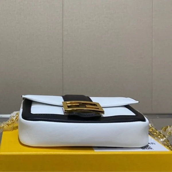 FDWM2-2a4844bc8743.webp Fendi Women Mini Baguette Chain Shoulder Bag White 19Cm