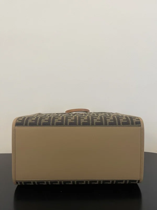 Fendi FF Jacquard Sunshine Medium Tote Bag Brown 35Cm