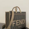 Fendi FF Jacquard Sunshine Medium Tote Bag Brown 35Cm