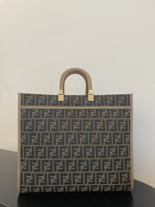 Fendi FF Jacquard Sunshine Medium Tote Bag Brown 35Cm