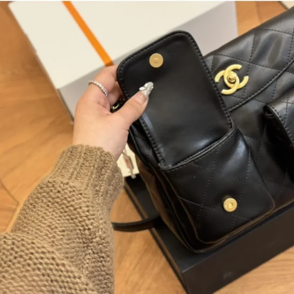 GCSS2-11-e72ba256fba6.webp Chanel Hobo Bag Glossy Calfskin Black 25Cm/9.8in, Designer Handbags, Women’s Purse, luxury bags, Chanel bags