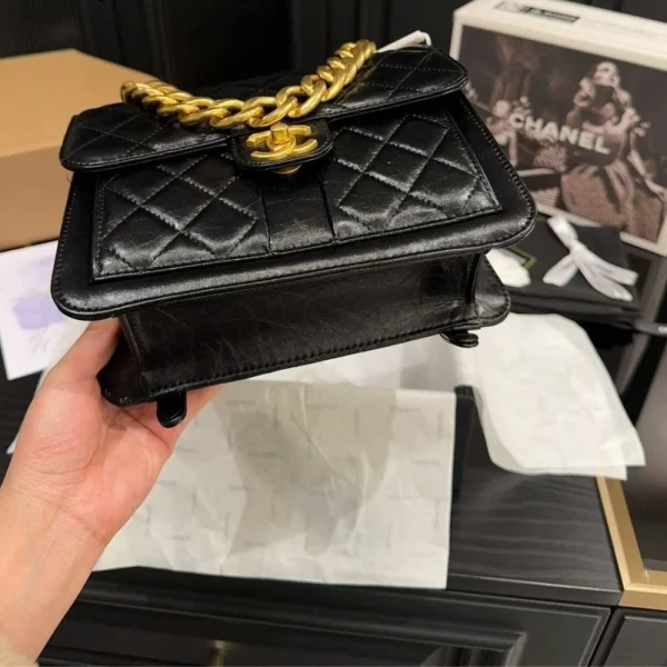 GCSS3-57-dd16a3e70f1f.webp Chanel 23S Retro Backpack With Gold Hardware Black 22Cm/8.7in, Designer Handbags, Women’s Purse, luxury bags, Chanel bags