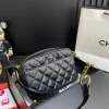Chanel Quilted Small Camera Case Calfskin Black 22Cm/8.7in, Designer Handbags, Women’s Purse, luxury bags, Chanel bags