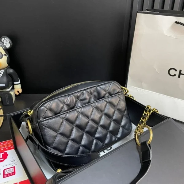 Chanel Quilted Small Camera Case Calfskin Black 22Cm/8.7in, Designer Handbags, Women’s Purse, luxury bags, Chanel bags