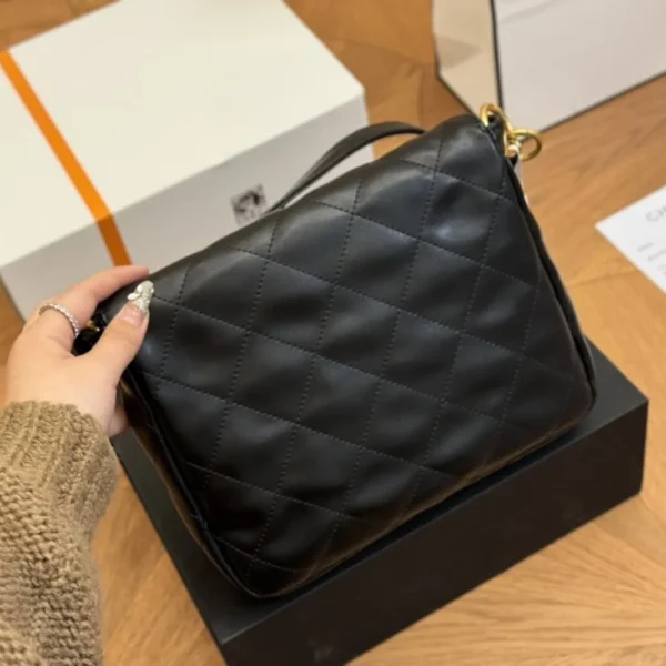 GCSS5-11-88798e6b5b24.webp Chanel Hobo Bag Glossy Calfskin Black 25Cm/9.8in, Designer Handbags, Women’s Purse, luxury bags, Chanel bags