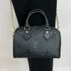 Louis Vuitton Speedy Bandoulire 25 Monogram Empreinte Tourterelle Black 25cm M59273, Designer Handbags, Womens Purse, luxury bags