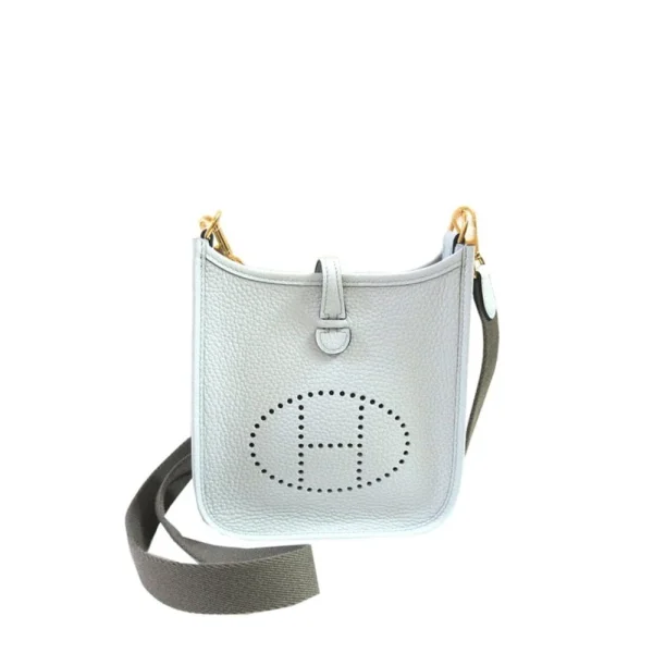 Hermes Evelyne Mini Amazone 16 in Bleu Shiny Gold Hardware 18cm