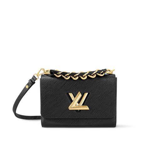 Louis Vuitton Twist Mm Bags Epi Leather Lock Chain Black 23Cm M21772, Designer Handbags, Womens Purse, luxury bags