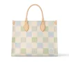 Louis Vuitton Onthego Mm Autres Toiles Damier Pistachio N40518 35Cm, Designer Handbags, Womens Purse, luxury bags