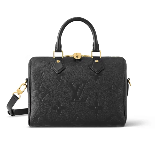 Louis Vuitton Speedy Bandoulire 25 Monogram Empreinte Tourterelle Black 25cm M59273, Designer Handbags, Womens Purse, luxury bags