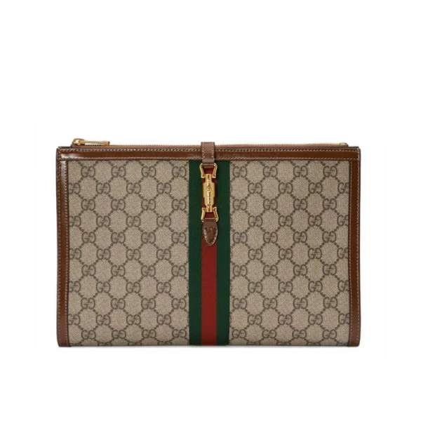 Gucci Jackie GG Coated Canvas Jackie 1961 Pouch Clutch Bag 30.5cm