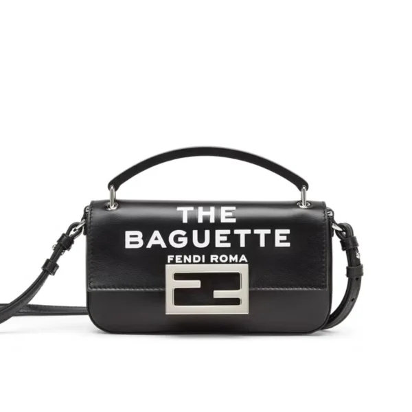 LV-82-2-a53db91256e9.webp Fendi By Marc Jacobs Maxi Baguette Canvas Bag In Leather Black 26Cm/ 10.2in