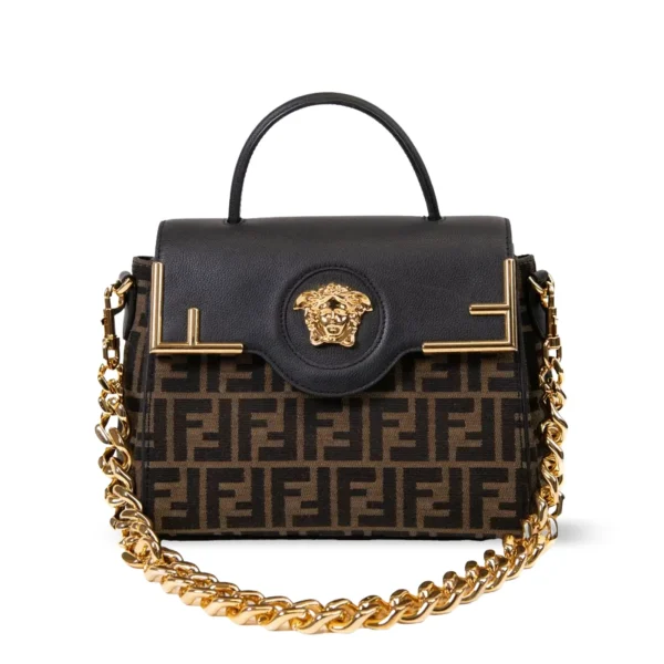 Fendi x Versace Fendace La Medusa Top Handle Bag Zucca Canvas 25cm