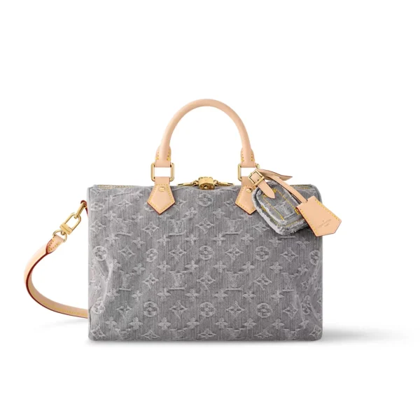 LV-85-3-cdbb33961e51.webp Louis Vuitton LV Speedy Soft 30 Monogram Denim Bag in Grey 30cm/ 11.8 in, Designer Handbags, Womens Purse, luxury bags