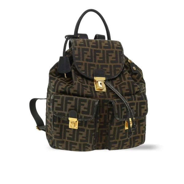 Fendi Zucca Brown Canvas Backpack 38cm