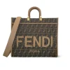 Fendi FF Jacquard Sunshine Medium Tote Bag Brown 35Cm