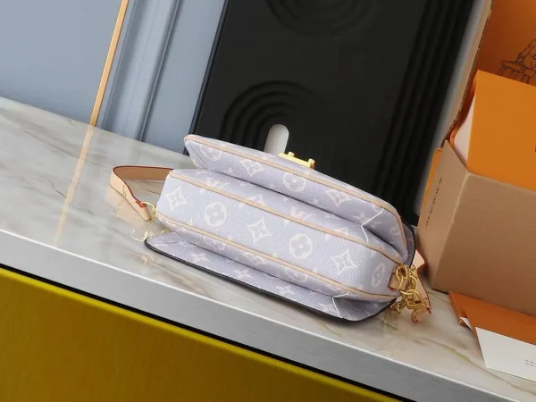 Louis Vuitton Pochette M Tis East West Coated Canvas Trianon Purple Gray 21Cm M12429, Designer Handbags, Womens Purse, luxury bags