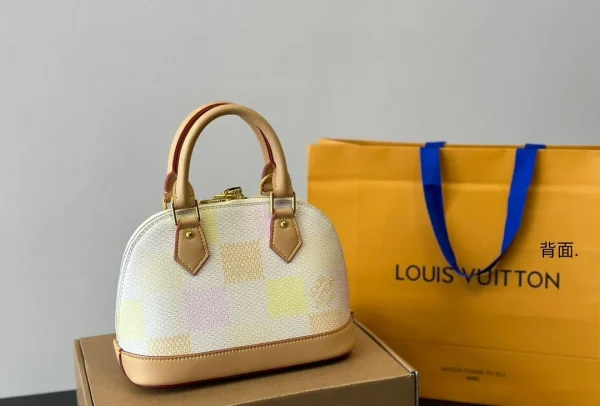 LV5-1-2-8864ba3e25f3.webp Louis Vuitton Alma Bb Damier Canvas Peach 23Cm N40516, Designer Handbags, Womens Purse, luxury bags