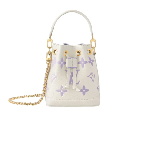 LVABB1-1-5dab1a45fd15.webp Louis Vuitton Noe Nano White With Purple 17Cm M82933, Designer Handbags, Womens Purse, luxury bags
