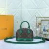 LVAG1-df0a31376b85.webp Louis Vuitton Mini Alma Monogram Canvas Mix With Green 18Cm M83204, Designer Handbags, Womens Purse, luxury bags