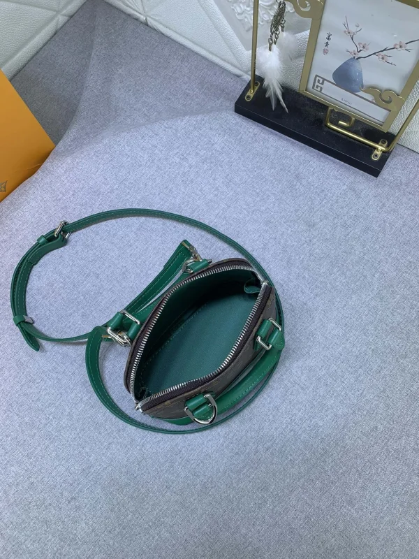 LVAG2-539901b21e77.webp Louis Vuitton Mini Alma Monogram Canvas Mix With Green 18Cm M83204, Designer Handbags, Womens Purse, luxury bags