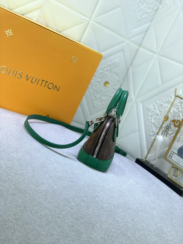 LVAG6-7a3b35f58bb6.webp Louis Vuitton Mini Alma Monogram Canvas Mix With Green 18Cm M83204, Designer Handbags, Womens Purse, luxury bags