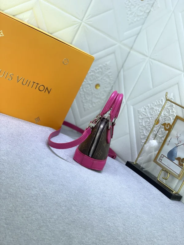 LVAP5-0bbcde5f5dda.webp Louis Vuitton Mini Alma Monogram Canvas Mix With Pink 18Cm M83206, Designer Handbags, Womens Purse, luxury bags