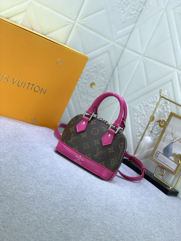 LVAP7-1d01012cb950.webp Louis Vuitton Mini Alma Monogram Canvas Mix With Pink 18Cm M83206, Designer Handbags, Womens Purse, luxury bags