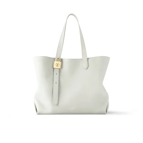 Louis Vuitton Low Key Cabas Mm Grained Calfskin White 47cm/ 18.5in, Designer Handbags, Womens Purse, luxury bags