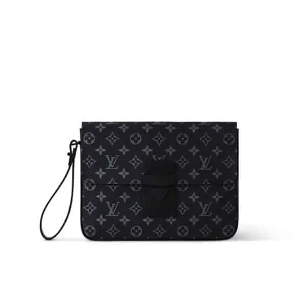 LVB01-52-35f5f6f9c63e.webp Louis Vuitton S Lock A4 Pouch Black 28Cm, Designer Handbags, Womens Purse, luxury bags