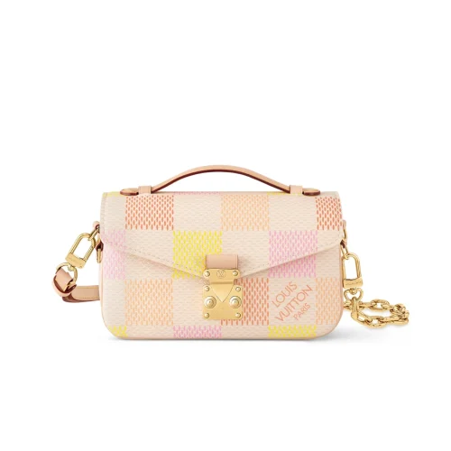 Louis Vuitton Pochette M Tis East West Damier Canvas Peach 21Cm N40749, Designer Handbags, Womens Purse, luxury bags