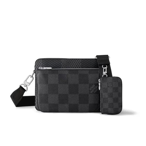 LVBB02-3-6ff774b9d2c7.webp Louis Vuitton Trio Messenger Bag Damier Canvas Black 25Cm N50017, Designer Handbags, Womens Purse, luxury bags