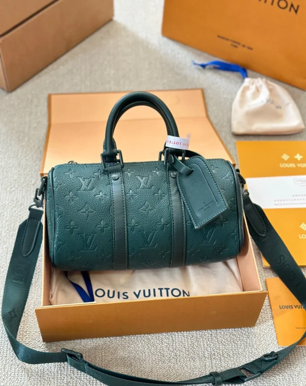 LVBG1-2-679edc44e242.webp Louis Vuitton Keepall Bandouli Re Dark Green 25Cm M24432, Designer Handbags, Womens Purse, luxury bags