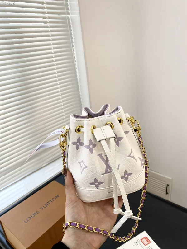 LVBP2-22ab6c5dfbe4.webp Louis Vuitton Noe Nano White With Purple 17Cm M82933, Designer Handbags, Womens Purse, luxury bags