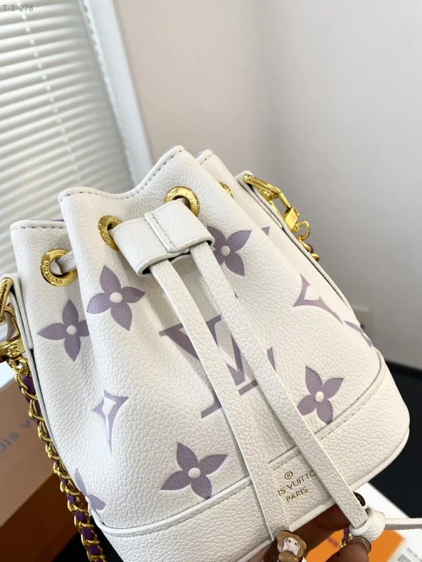 LVBP5-861bf403c62c.webp Louis Vuitton Noe Nano White With Purple 17Cm M82933, Designer Handbags, Womens Purse, luxury bags