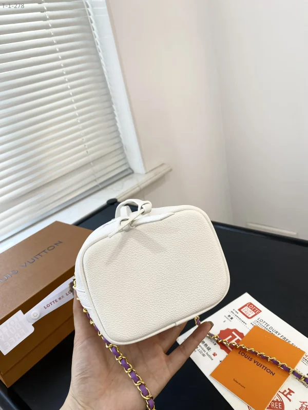 LVBP6-f8332a3f0d2d.webp Louis Vuitton Noe Nano White With Purple 17Cm M82933, Designer Handbags, Womens Purse, luxury bags