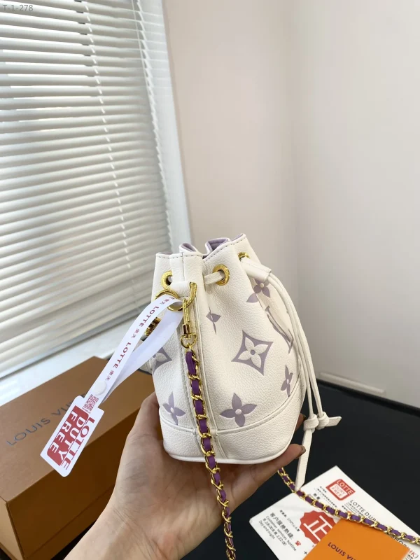 LVBP7-1e93a97b8eda.webp Louis Vuitton Noe Nano White With Purple 17Cm M82933, Designer Handbags, Womens Purse, luxury bags