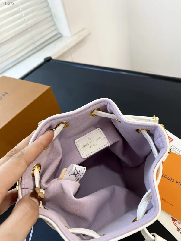LVBP9-2c3c99bafbc8.webp Louis Vuitton Noe Nano White With Purple 17Cm M82933, Designer Handbags, Womens Purse, luxury bags