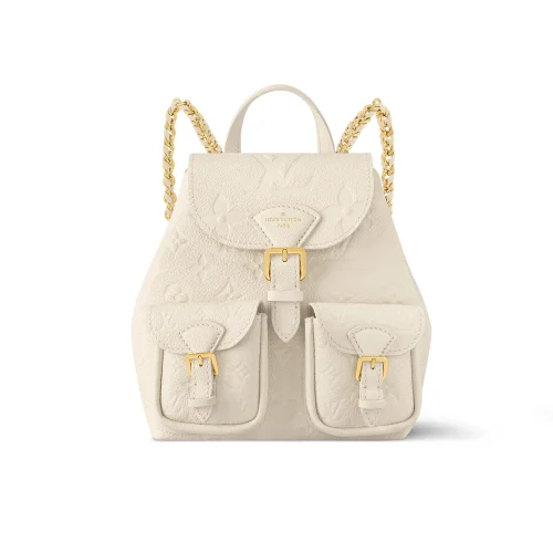 Lv-61-81714b72dc5c.webp Louis Vuitton Backup Backpack Monogram Empreinte Leather Cream M47106 22cm/ 8.7cm, Designer Handbags, Womens Purse, luxury bags