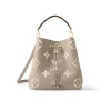 Louis Vuitton Nono Mm Bicolor Monogram Empreinte Leather Women Handbags Dove/Cream 26cm/ 10.2in, Designer Handbags, Womens Purse, luxury bags