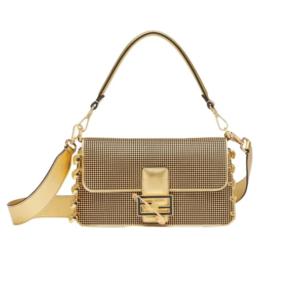 PRBB1-8-f2cd496230ee.webp Fendi X Versace Baguette Fendace Bag In Gold Perforated Leather 25Cm
