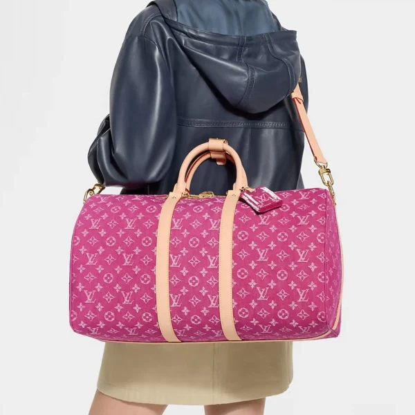 SUPERCLONE-2026-07-01T143104.221.webp Louis Vuitton Keepall 45 Bag Fuchsia Denim M27944