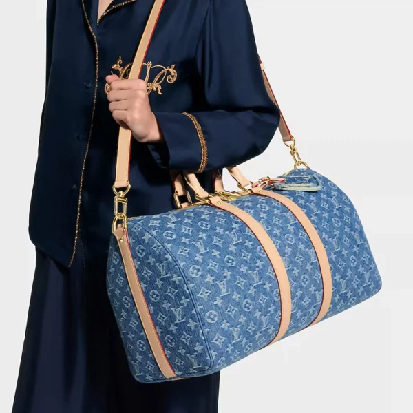 SUPERCLONE-2026-07-01T144451.107.webp Louis Vuitton Keepall 45 Bag Blue Denim Fabric M27943