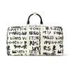 Louis Vuitton Keepall Bandoulière Bag 50cm/19.7in Black/White Cowhide N40804