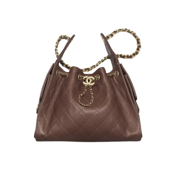 SUPERCLONE-2026-08-14T140737.554-a86b4a703134.webp Chanel 25 Small Size Handbag Calfskin With Grain Effect & Gold Metallic Brown 30cm/11.8in AS5293
