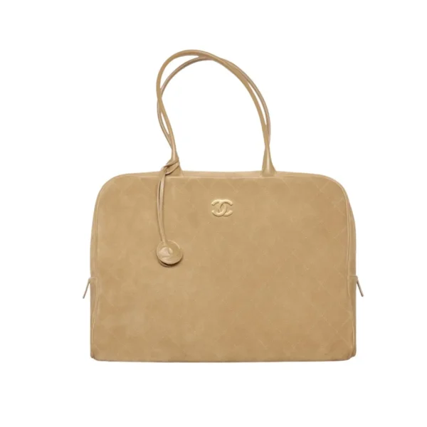 SUPERCLONE-2026-08-14T141813.505-f979874837aa.webp Chanel Maxi Bowling Bag Calfskin Suede, Calfskin Leather & Gold-tone Metal Dark Beige 42cm/16.5in AS6212