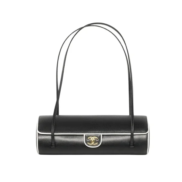 SUPERCLONE-2026-08-14T142516.341-62f3bc01f38e.webp Chanel Large Bowling Bag Grained Calfskin, Sheepskin & Gold-plated Metal 30cm/11.8in Black & White AS6181