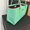 S__3588128_0-1-375b28cf7f08.webp Chanel Small Shopping Bag Embossed Calfskin With Crocodile Pattern & Gold-plated Alloy Green 20cm/7.9in AS6243