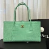 S__3588131_0-1-d1d01dbb27b2.webp Chanel Small Shopping Bag Embossed Calfskin With Crocodile Pattern & Gold-plated Alloy Green 20cm/7.9in AS6243
